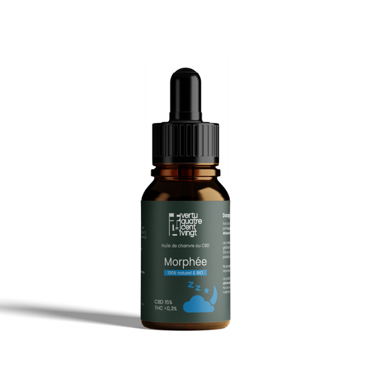 MORPHÉE — Huile de CBD 15% Spectre Complet & Camomille Vertu420